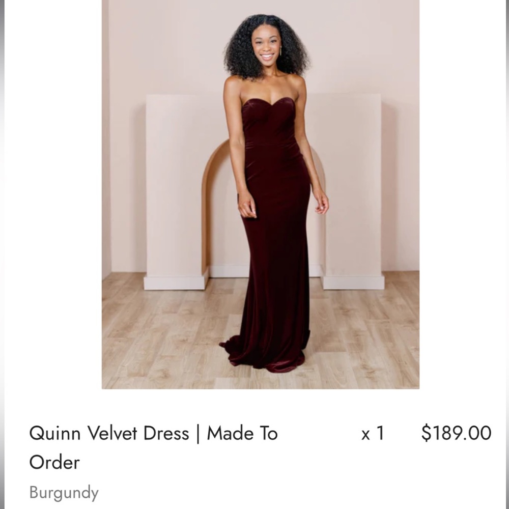 Revelry burgundy velvet dress UNWORN
